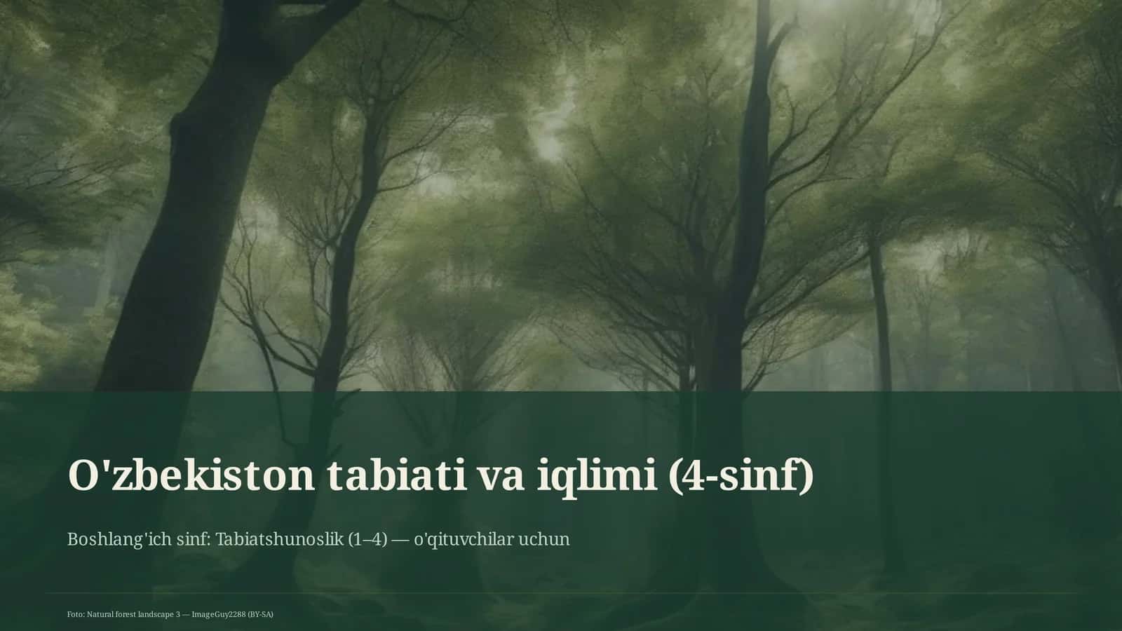 O'zbekiston tabiati va iqlimi (4-sinf)