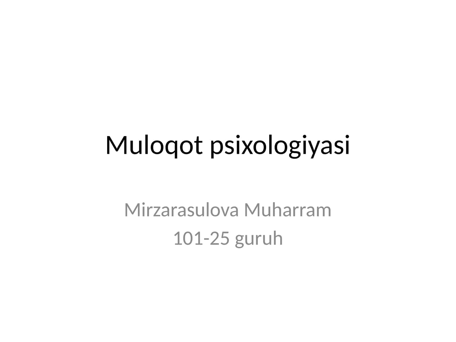 Muloqot psixologiyasi