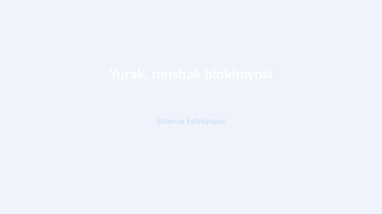 Yurak, mushak biokimyosi