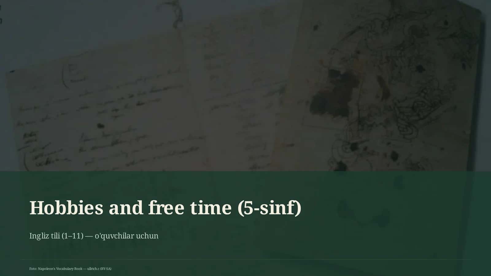 Hobbies and free time (5-sinf)