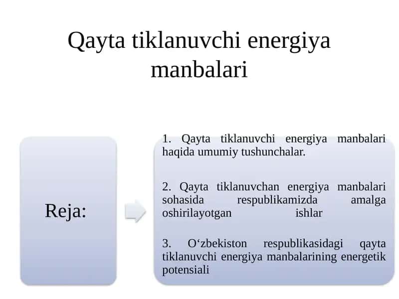 Qaytatiklanuvchi energiya manbalari