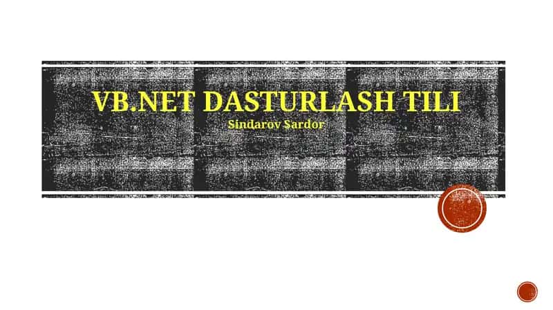 VB.NET DASTURLASH TILI