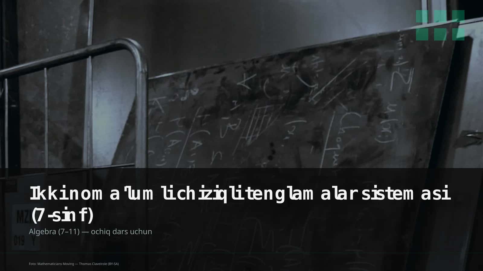 Ikki noma'lumli chiziqli tenglamalar sistemasi (7-sinf)
