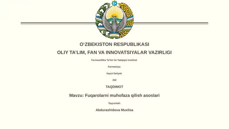 Fuqarolarni muhofaza qilish asoslari