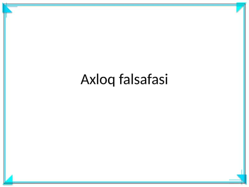 Axloq falsafasi