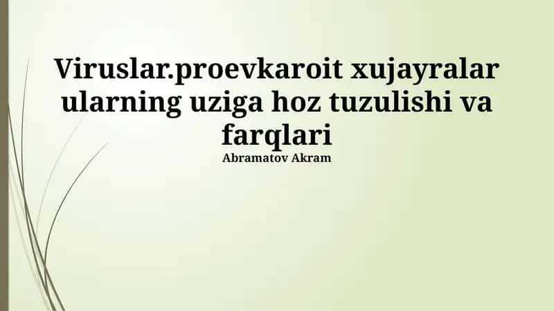 Viruslar va Prokaryotik Hujayralar O'rganish Usullari