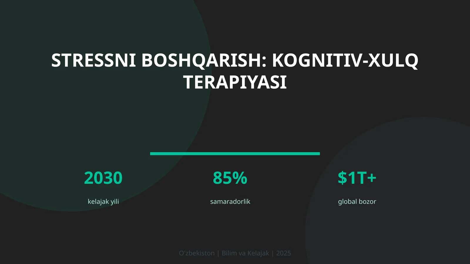 Stressni boshqarish: kognitiv-xulq terapiyasi