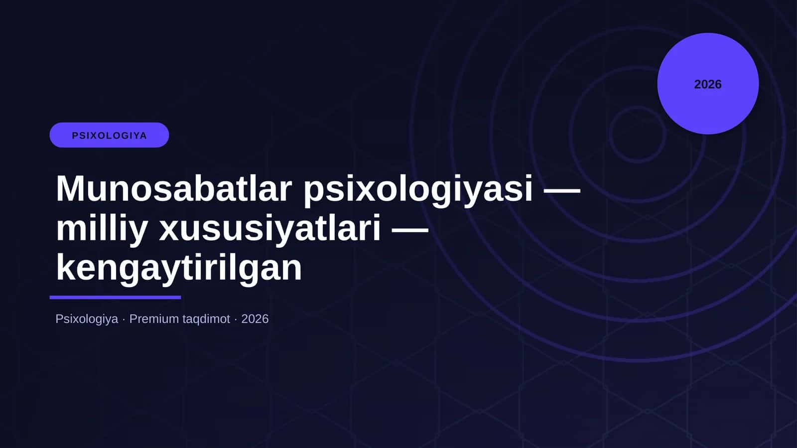 Munosabatlar psixologiyasi — milliy xususiyatlari — kengaytirilgan