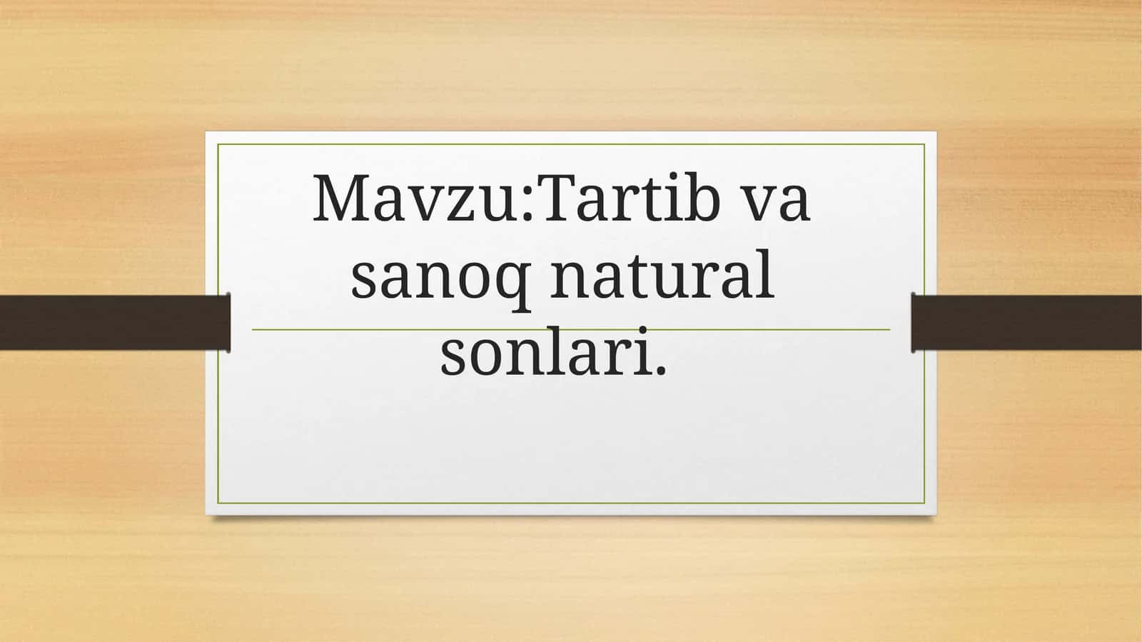 Tartib va sanoq natural sonlari