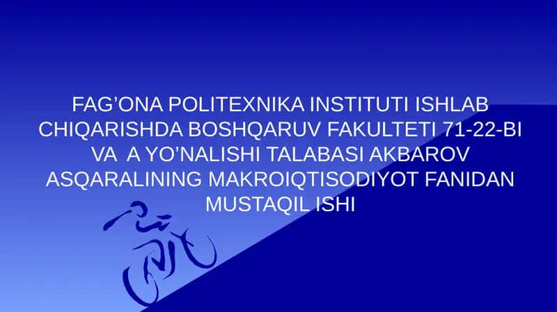 Boshqaruv fakulteti 71-22-BI va A yo'nalishi talabasi Akbarov Asqar