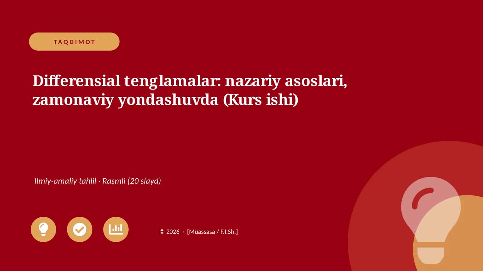 Differensial tenglamalar: nazariy asoslari, zamonaviy yondashuvda (Kurs ishi)