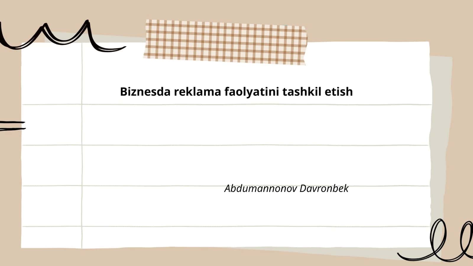 Biznesda reklama faolyatini tashkil etish