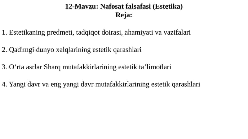 Nafosat falsafasi (Estetika)