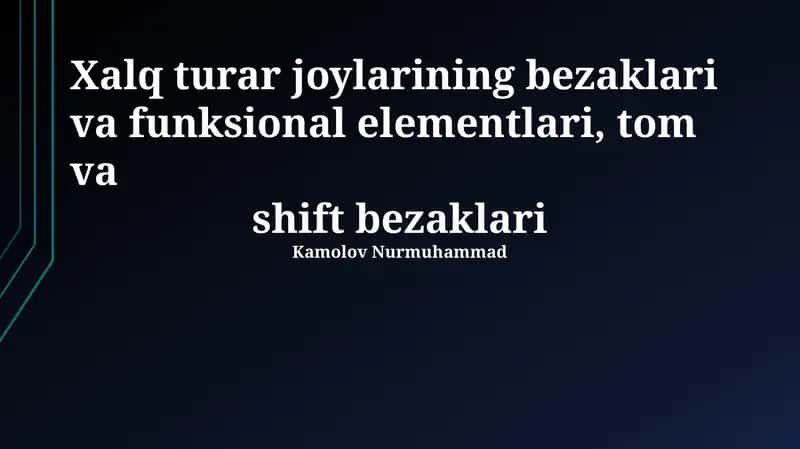 Shift Materiallari va Ularning Xususiyatlari