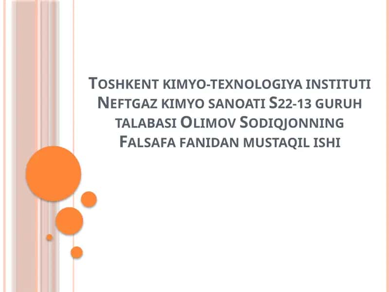 Falsafiy Tafakkur Taraqqiyoti