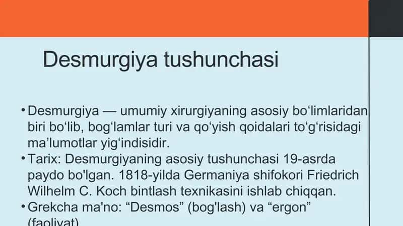 Desmurgiya tushunchasi
