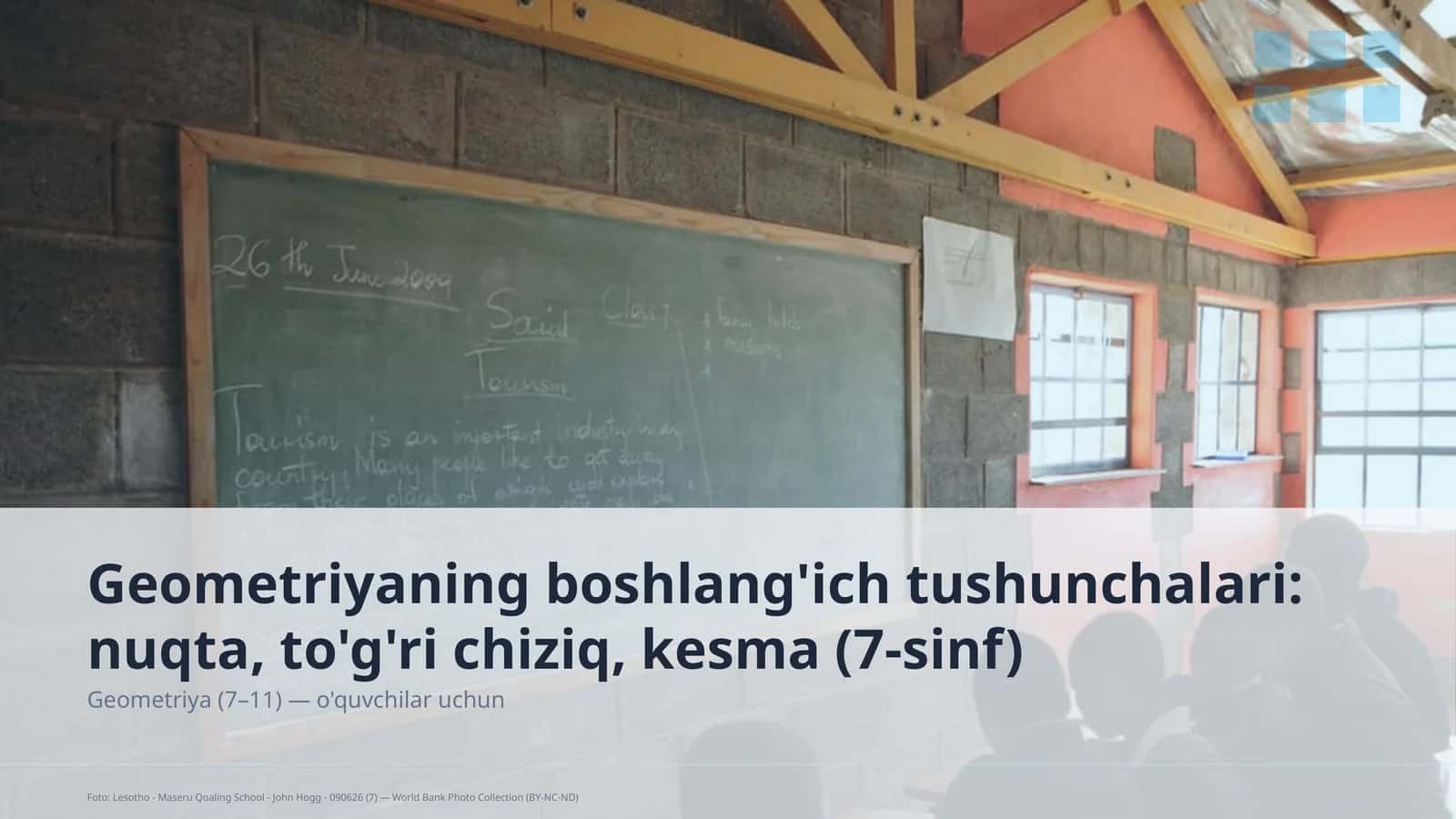 Geometriyaning boshlang'ich tushunchalari: nuqta, to'g'ri chiziq, kesma (7-sinf)