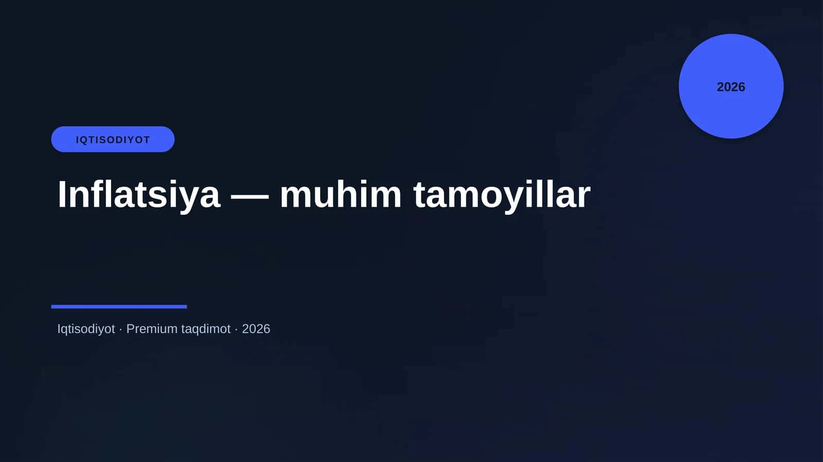 Inflatsiya — muhim tamoyillar