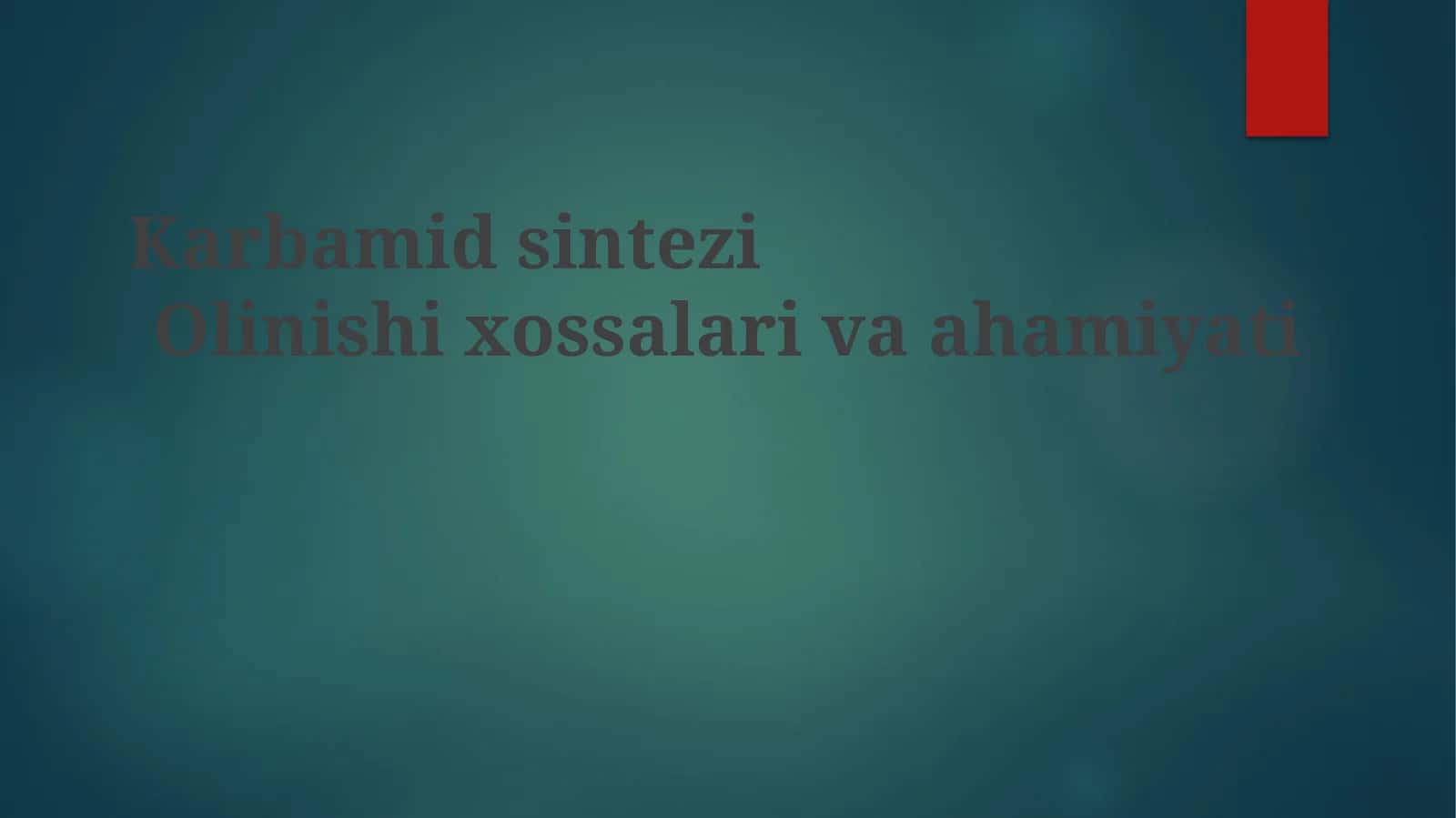 Karbamid Sintezi