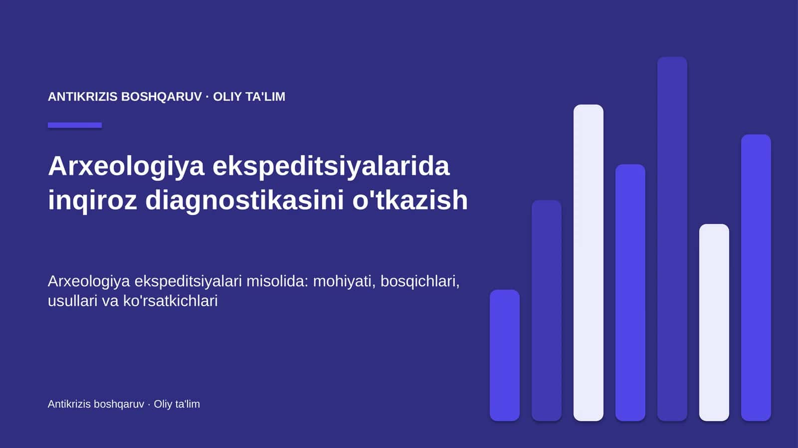 arxeologiya ekspeditsiyalarida inqiroz diagnostikasini o'tkazish 5133