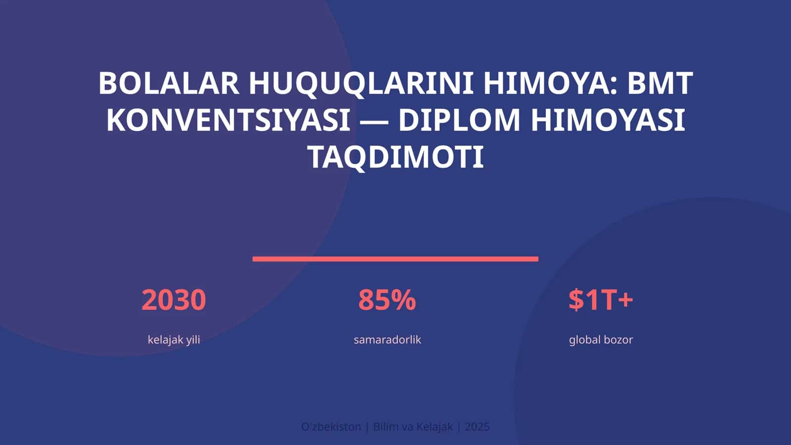Bolalar huquqlarini himoya: BMT konventsiyasi — diplom himoyasi taqdimoti