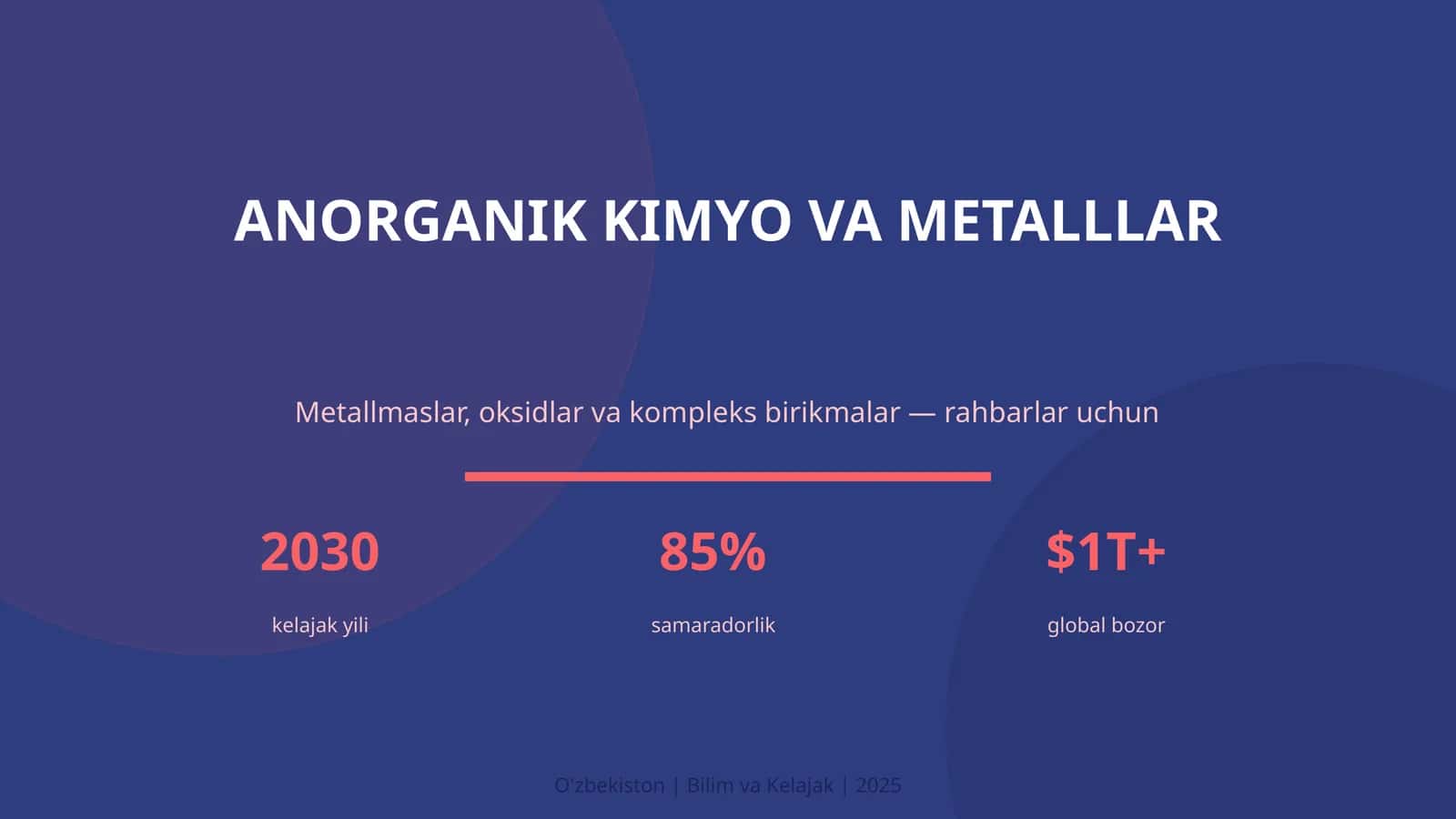 ANORGANIK KIMYO VA METALLLAR