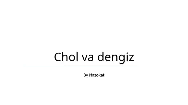 Chol va dengiz