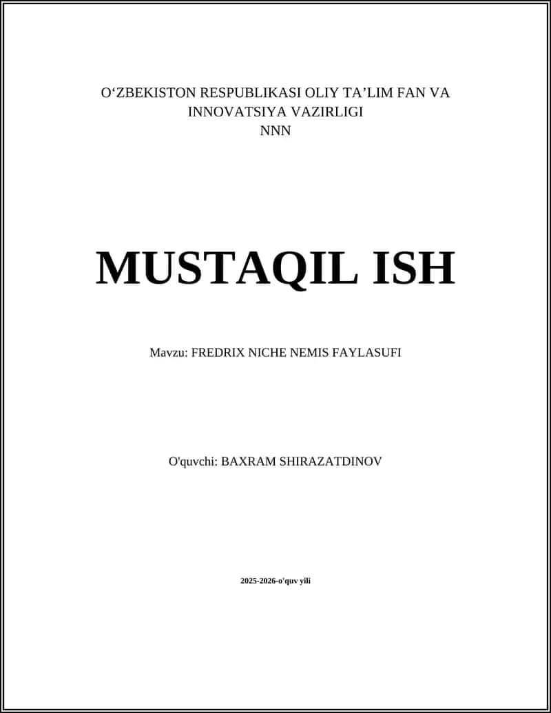 FREDRIX NICHE NEMIS FAYLASUFI