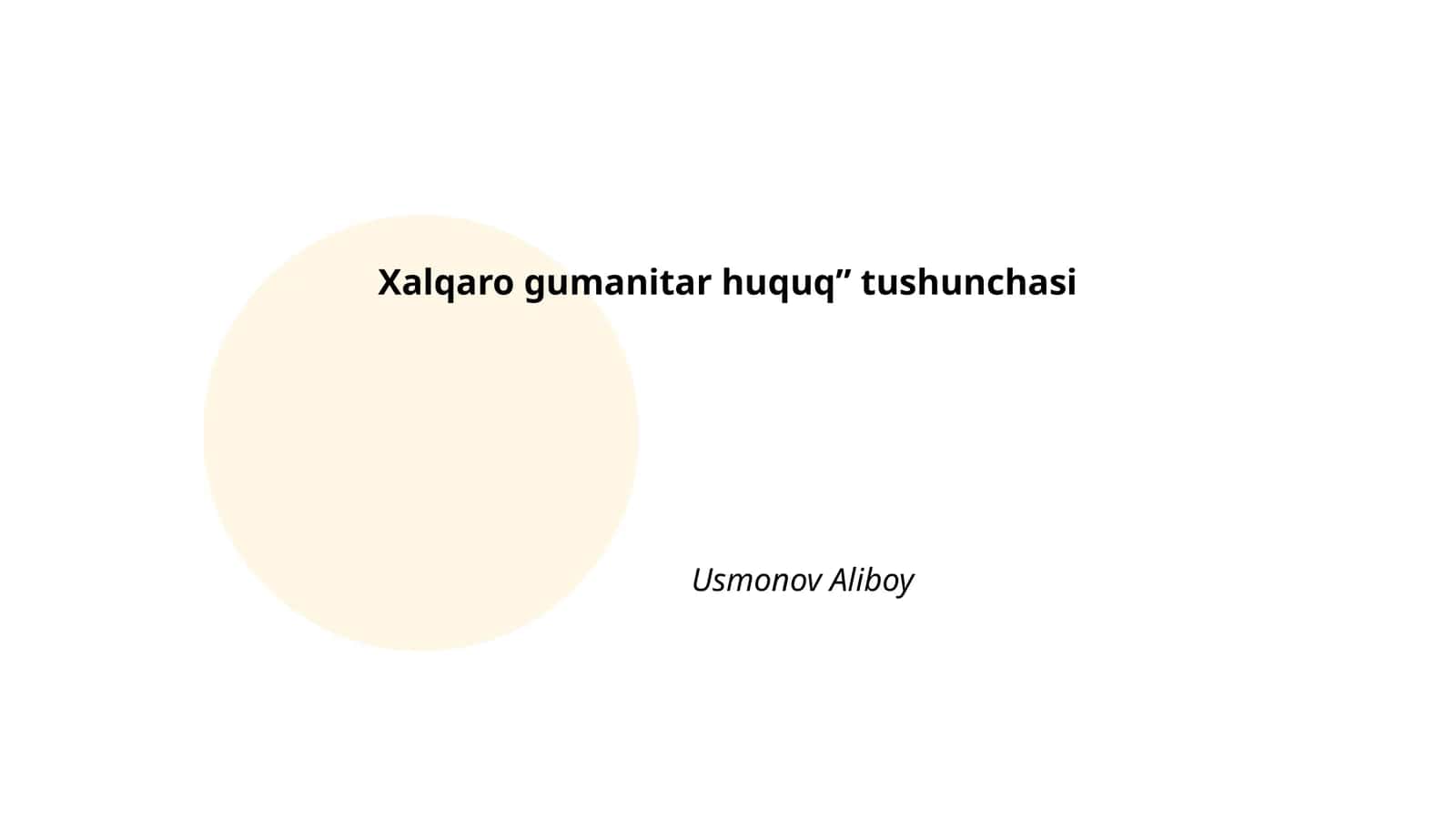 Xalqaro gumanitar huquq” tushunchasi