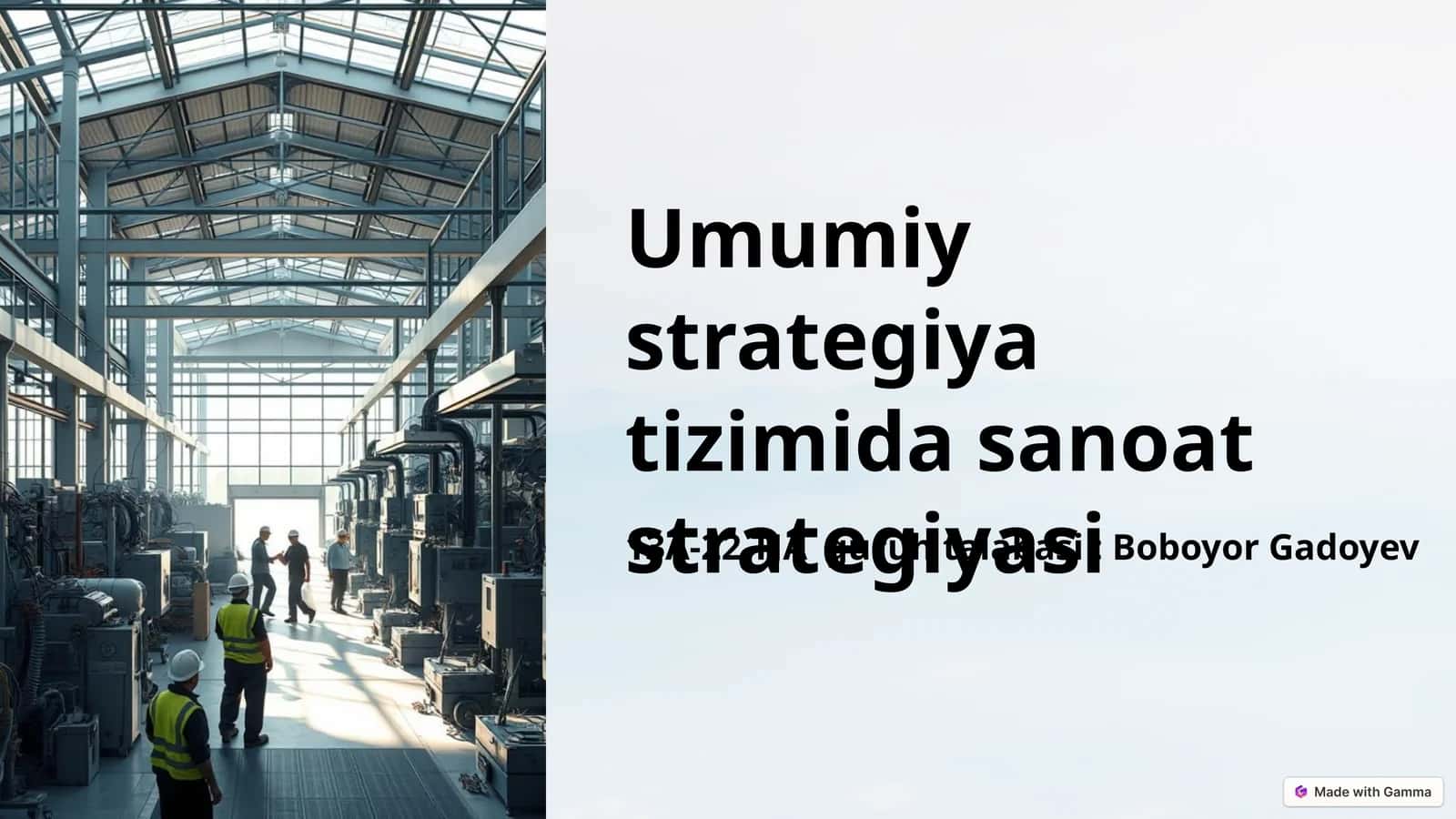 Umumiy strategiya tizimida sanoat strategiyasi