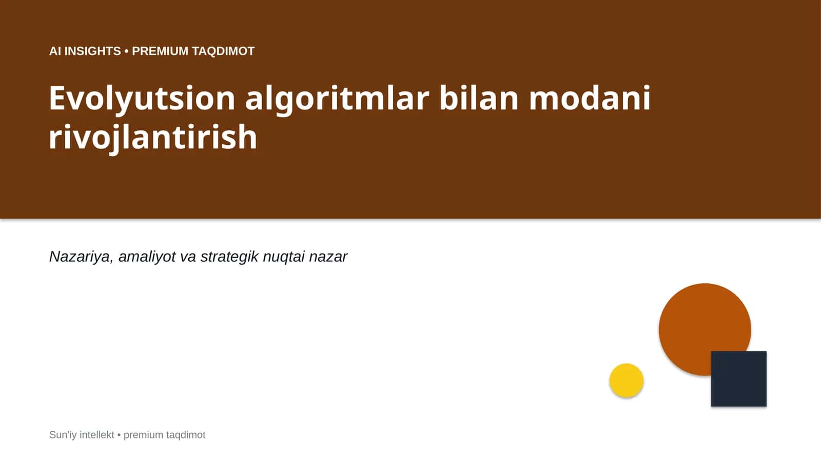 Evolyutsion algoritmlar bilan modani rivojlantirish
