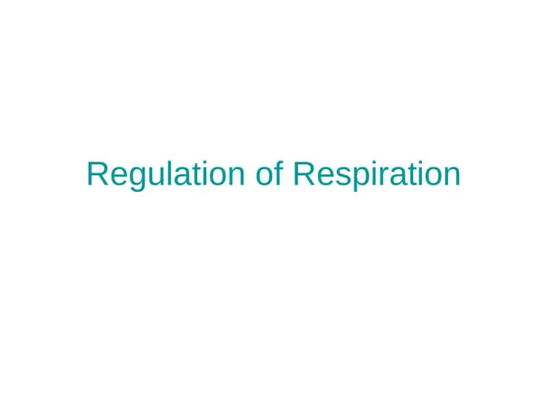 Regulation of Respiration