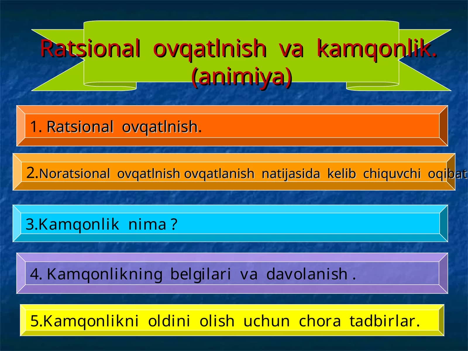 Kamqonlikning belgilari va davolanish
