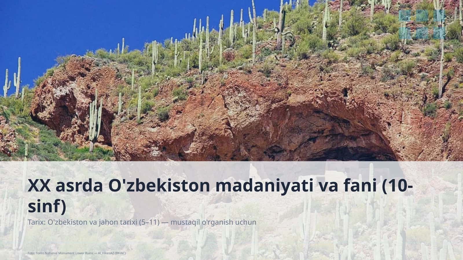 XX asrda O'zbekiston madaniyati va fani (10-sinf)