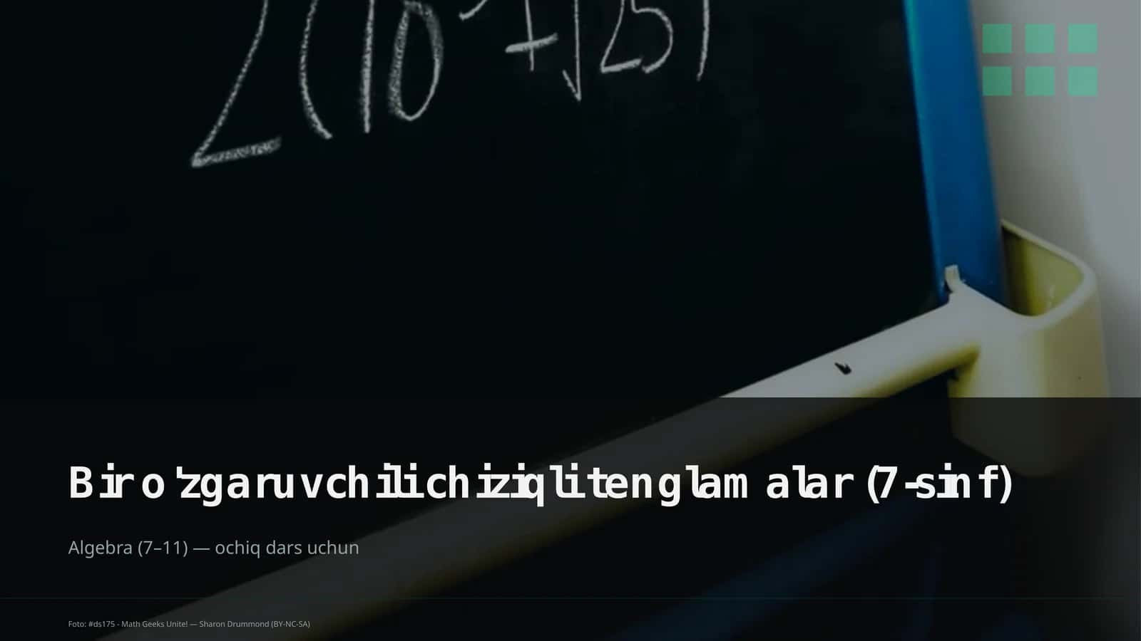 Bir o'zgaruvchili chiziqli tenglamalar (7-sinf)