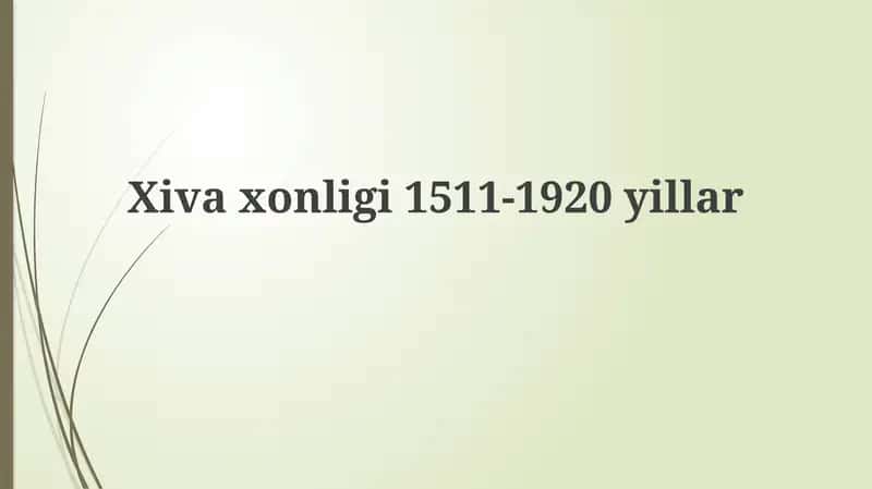 Xivaxonligi1511-1920yillar