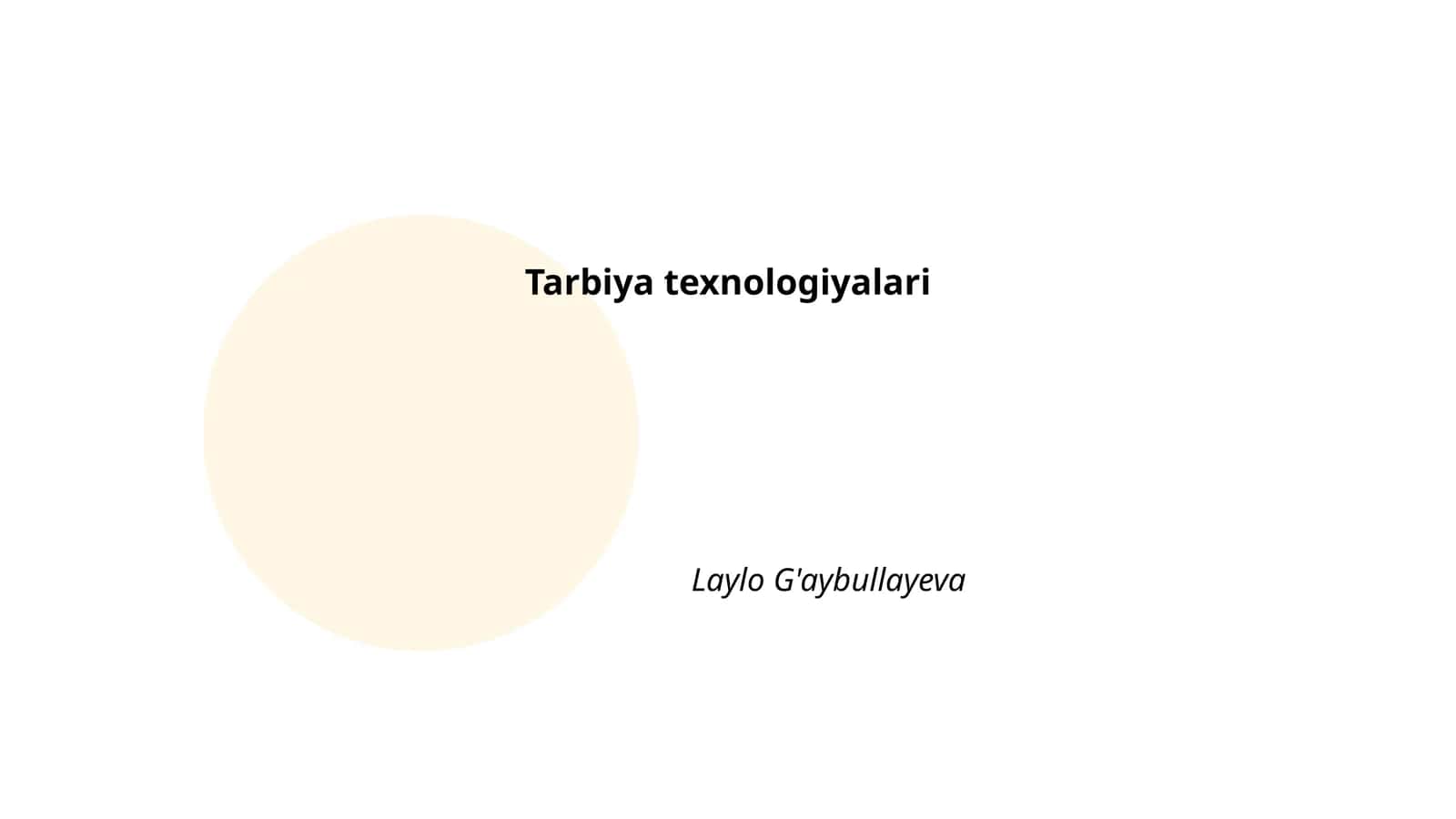 Tarbiya texnologiyalari