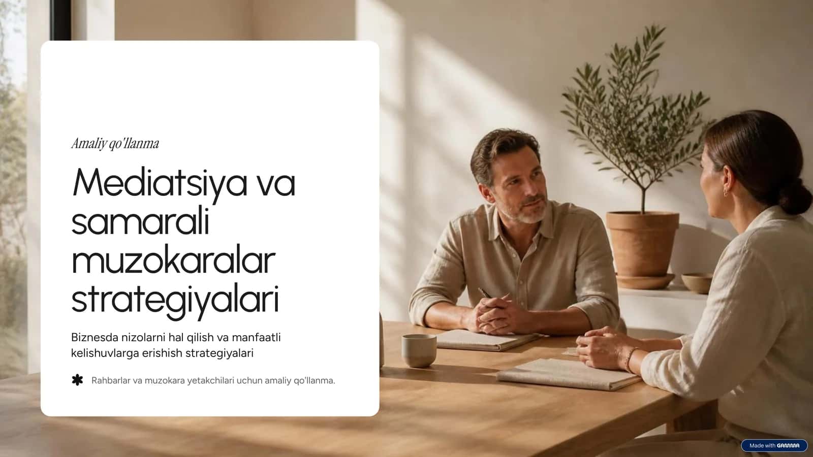 Rahbarlar va muzokara yetakchilari uchun amaliy qo'llanma