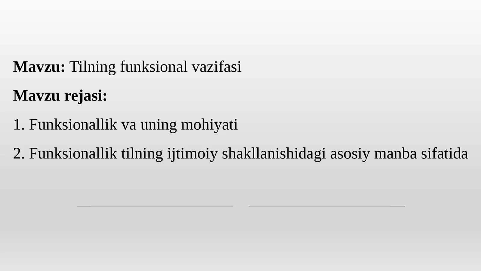 Tilning funksional vazifasi