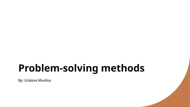 Problem-solving methods