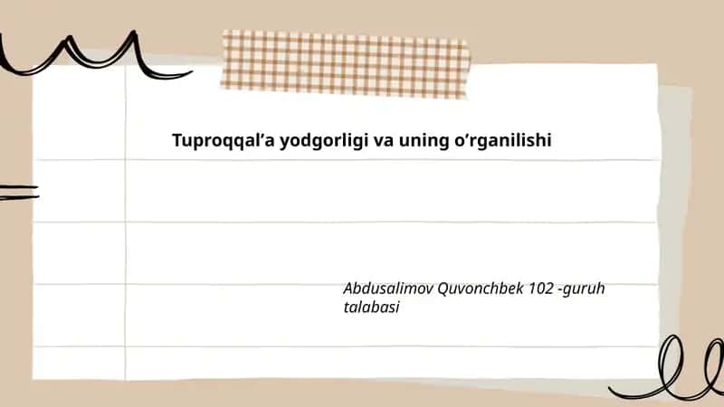 Tuproqqalʼa yodgorligi va uning oʼrganilishi
