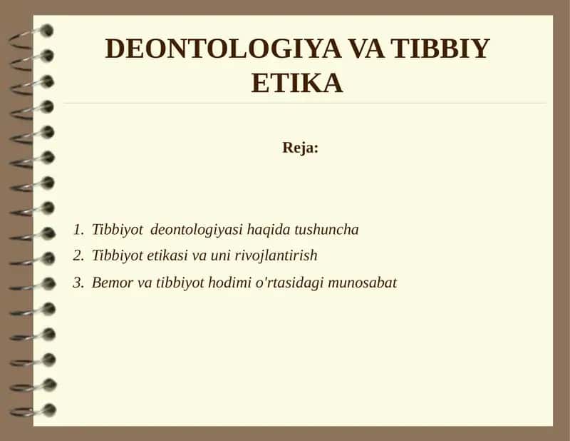 Tibbiyotdeontologiyasi