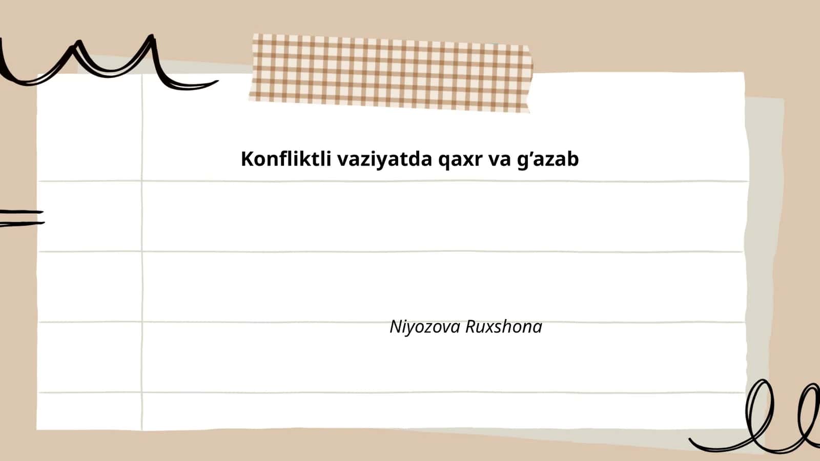 Konfliktli vaziyatda qaxr va g’azab