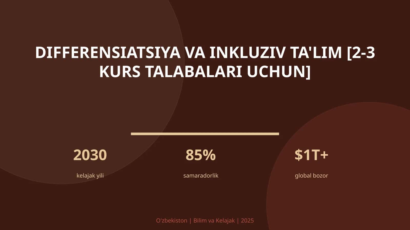 Differensiatsiya va inkluziv ta'lim [2-3 kurs talabalari uchun]