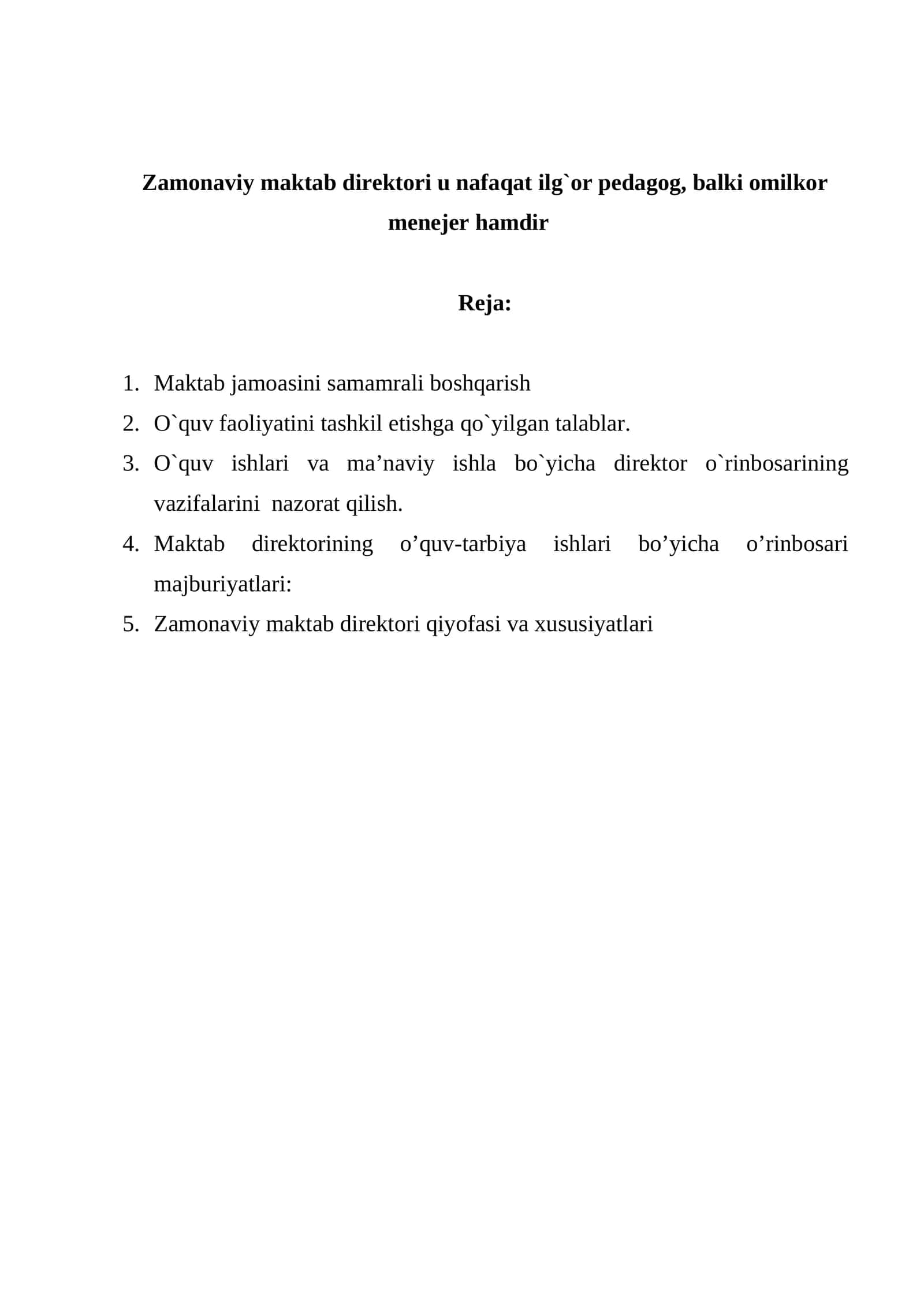 Zamonaviy maktab direktori