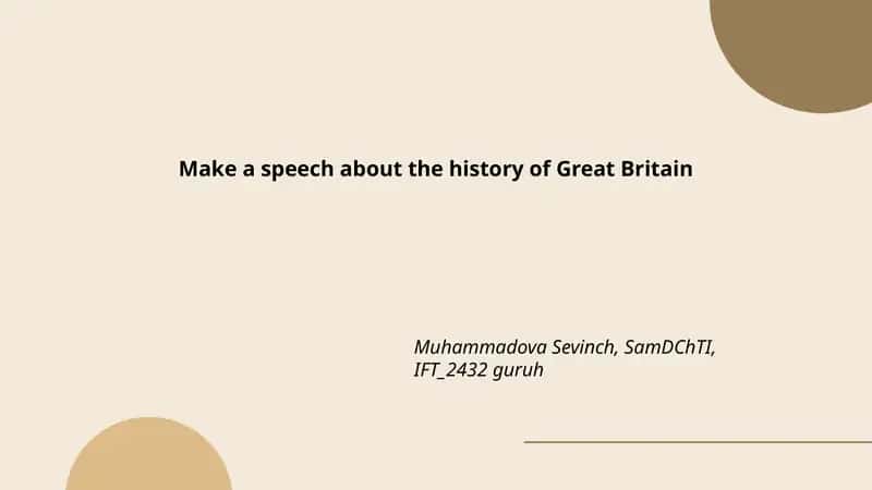 The History of Great Britain