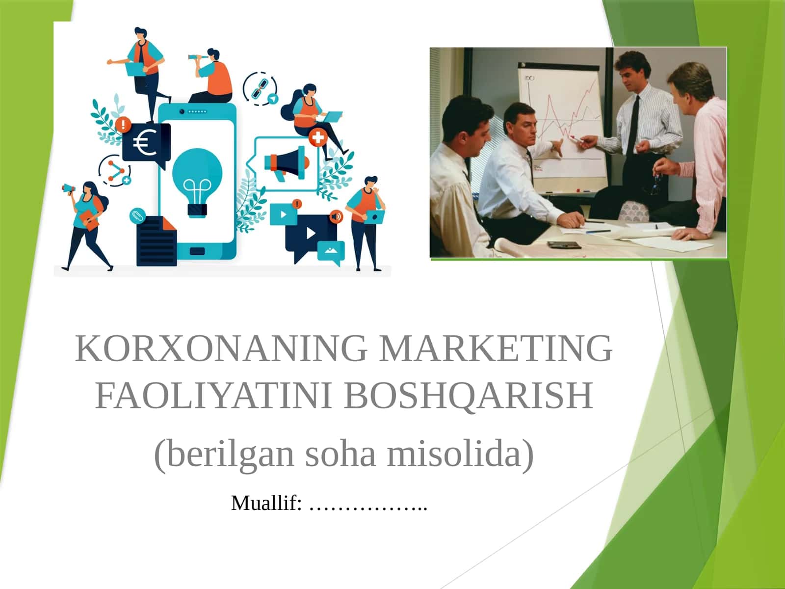 KORXONANING MARKETING FAOLIYATINI BOSHQARISH