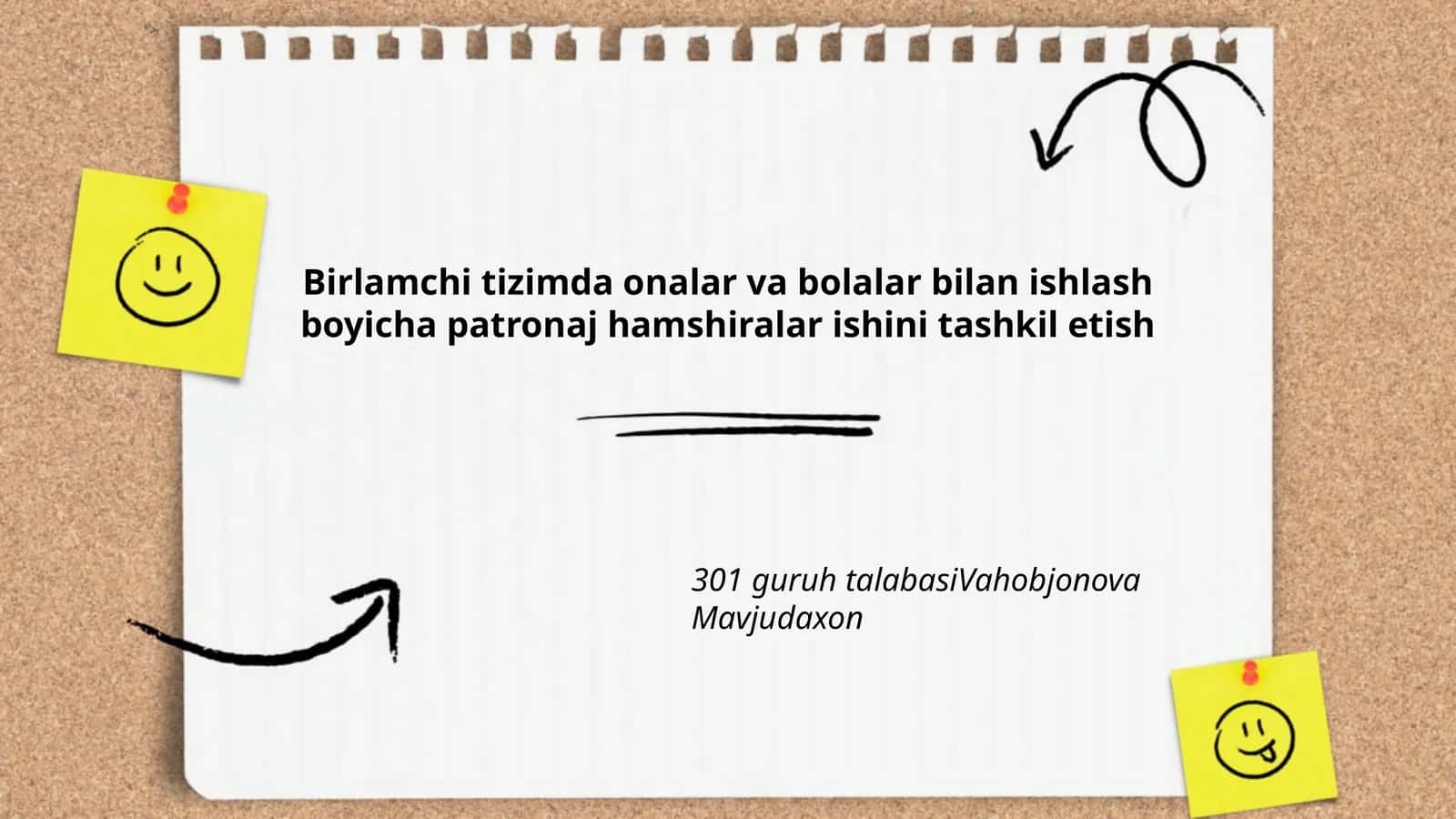 Birlamchi tizimda onalar va bolalar bilan ishlash boyicha patronaj hamshiralar ishini tashkil etish