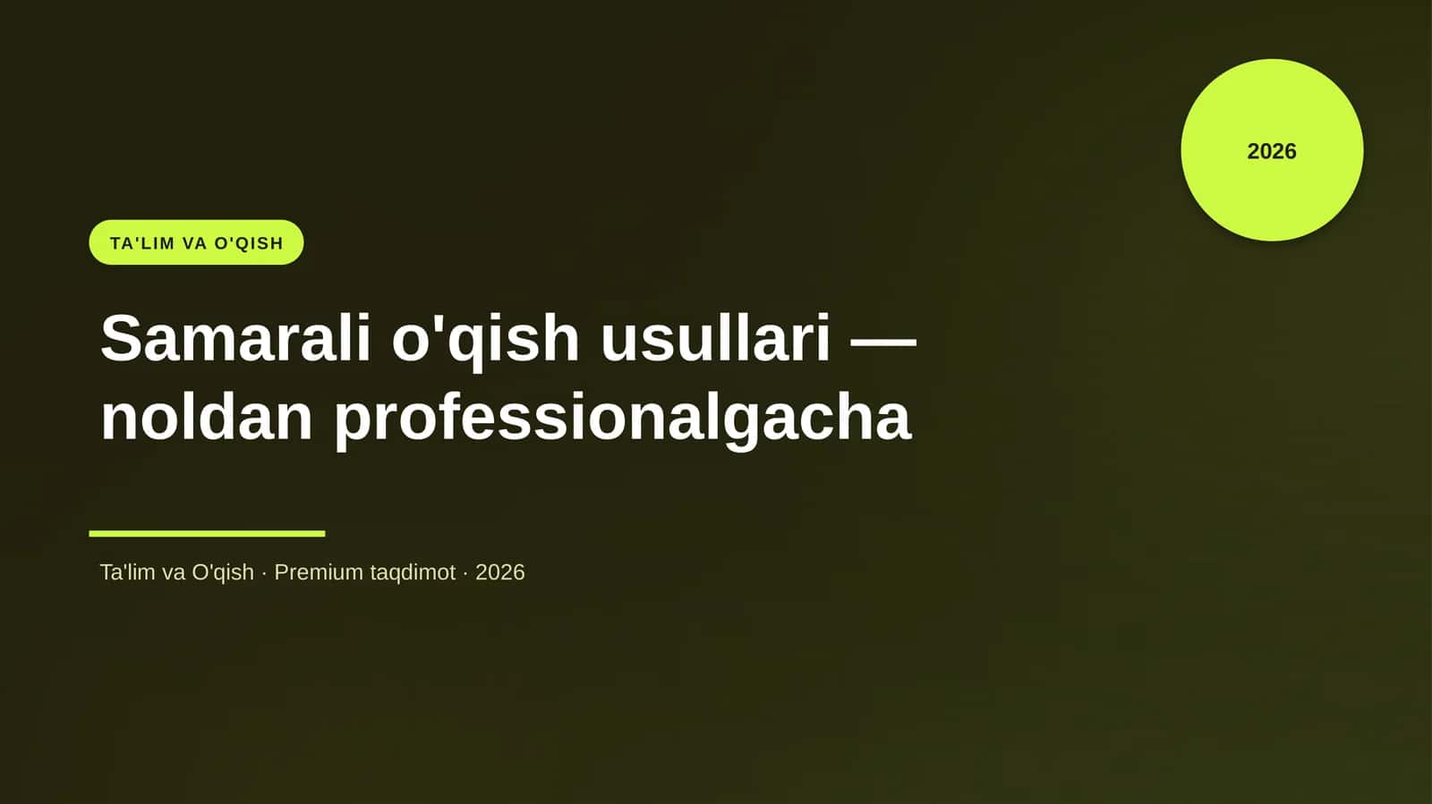 Samarali o'qish usullari — noldan professionalgacha
