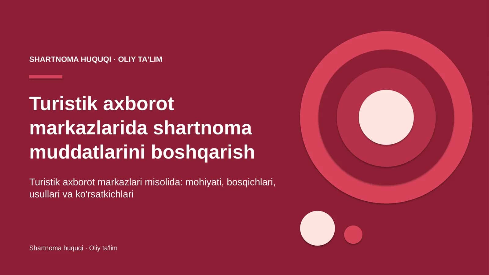 Turistik axborot markazlarida shartnoma muddatlarini boshqarish